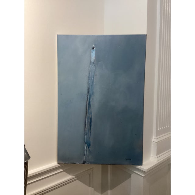 Abstract Taylor A. Moore Abstract Figural Painting in Blue For Sale - Image 3 of 6