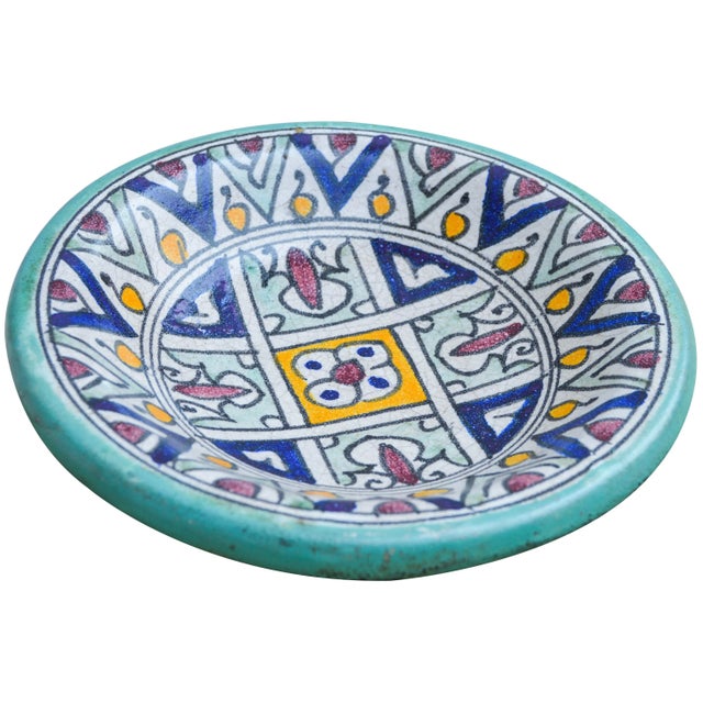 Antique Ceramic Plate W/ Moorish Pattern For Sale - Image 4 of 8