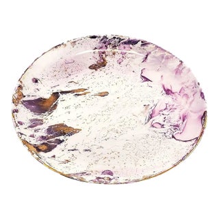 Mid Century Sascha Brastoff Surf Ballet Dinner Plate - Pink & Gold For Sale