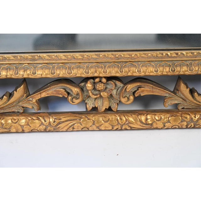 Glass Vintage Italian Baroque Style Large Rectangular Wall Mirror For Sale - Image 7 of 10