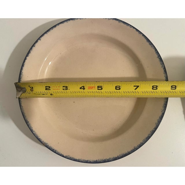 Leeds Pottery Antique English Leeds Blue Feather Edge Plate For Sale - Image 4 of 4