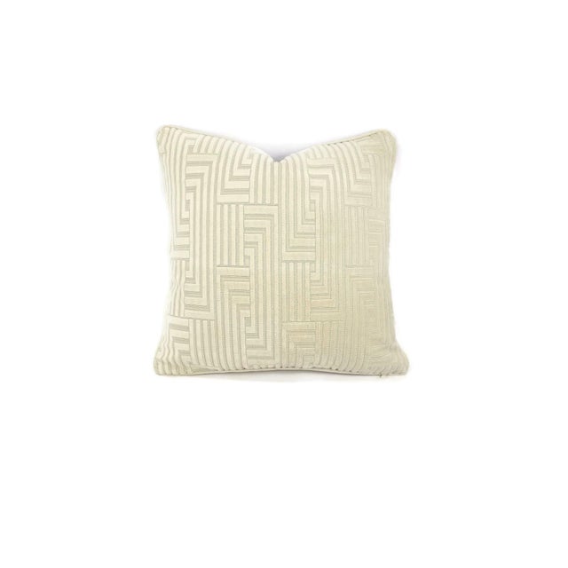 Groundworks Louvered Maze in the Color Beige Pillow Cover - 20” X 20” For Sale In Portland, OR - Image 6 of 6