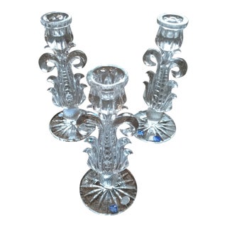 1970s Lead Crystal Gusevskoy Candle Holders, Made in Russia- Set of 3 For Sale