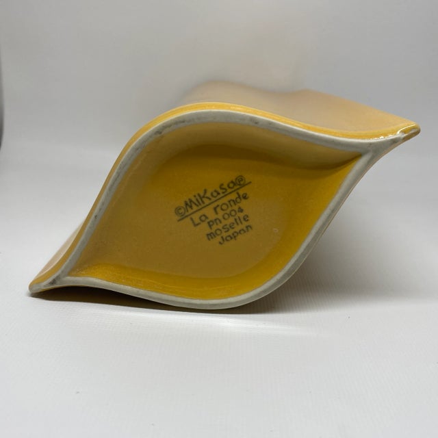 Amber Vintage Amber Yellow Mikasa La Ronde Moselle Vase For Sale - Image 8 of 13