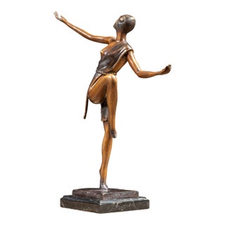 The Dancer | Chiparus Art Deco Sculpture, Signed For Sale