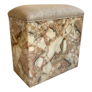 Mid-Century Modern Onyx Stone Bench, 1970s For Sale