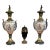 French Style Turquoise Porcelain Vase With Floral Artwork, Cherub Finial, Gold Leaf & Bronze Accents For Sale