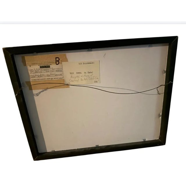 This is a nice muted snow scene with a couple of barns. It came from the estate of a retired pharmacist in Franklin, Tn....