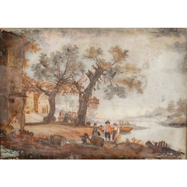 Eighteenth Century Dutch Reverse Paintings on Glass - Set of 4 For Sale - Image 10 of 12