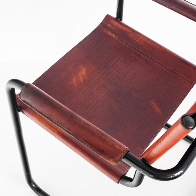 Black Cantilever Chair Model Mg5 in Leather by Matteo Grassi, Italy, 1990s For Sale - Image 8 of 16