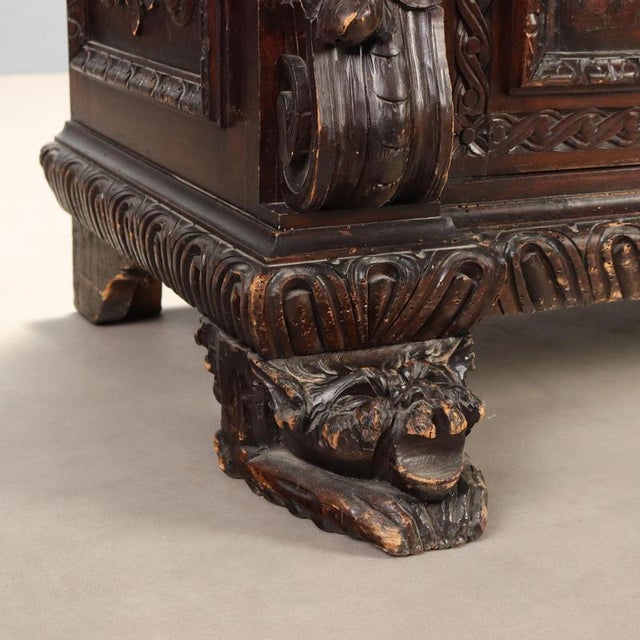 19th Century Neo-Baroque Walnut Sideboard, Italy For Sale - Image 15 of 16