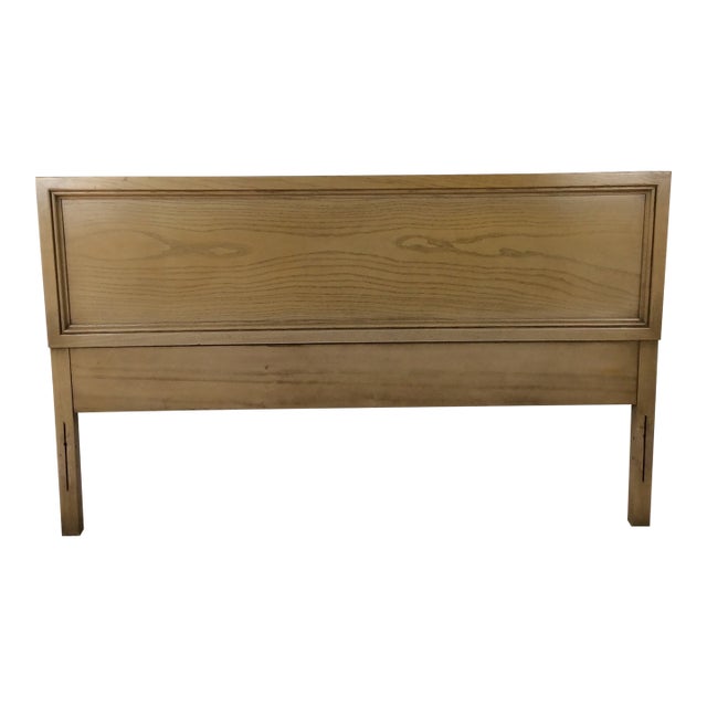 Mid Century Modern Headboard & Footboard With Limed Oak Finish For Sale