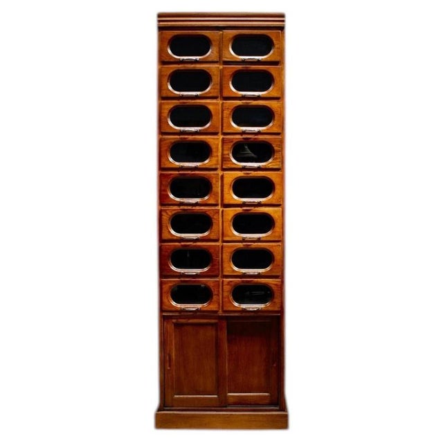 Wood Vintage Haberdashery Shop Display Cabinet Vitrine from Dudley & Co, 1940 For Sale - Image 7 of 7