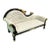 Rococo Chaise Lounge – White Leather, Black Lacquer Frame For Sale