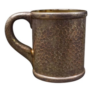 Tiffany & Co Antique Hammered Sterling Silver Child's Baby Mug Cup 1884 For Sale