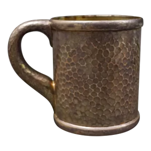 Tiffany & Co Antique Hammered Sterling Silver Child's Baby Mug Cup 1884