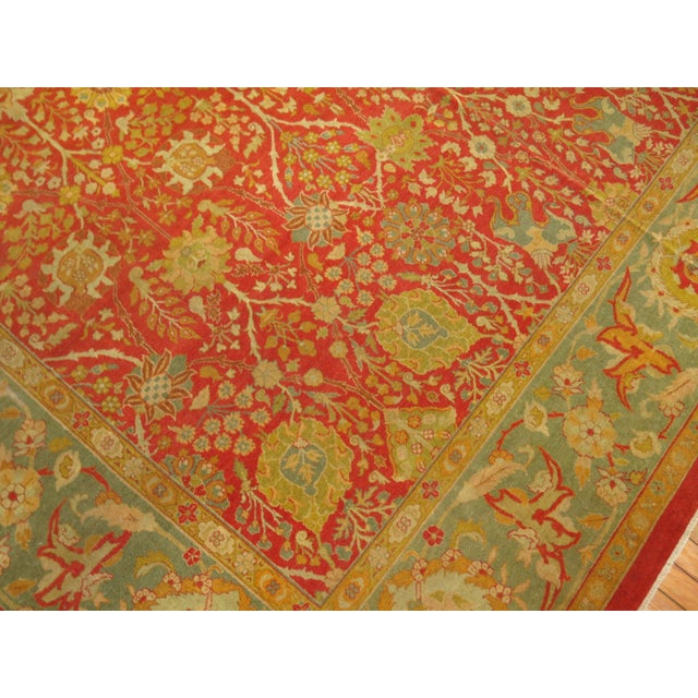 Exquisite superfine mint condition 19th century antique Agra carpet in rich and harmonious colors. 10' x 12'9'' An elite...