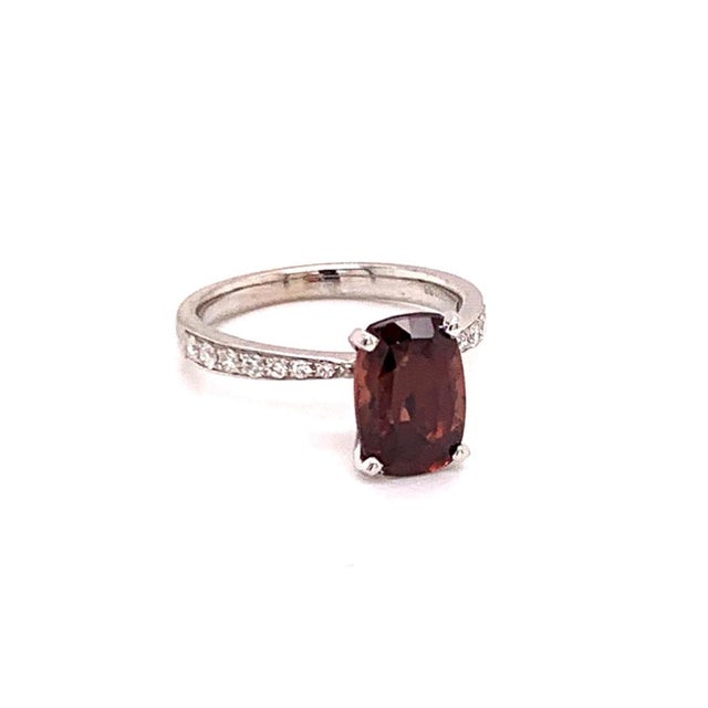 Diamond Tourmaline Rubellite Ring 6.75 18k Gold 4.01 Tcw Women Certified For Sale - Image 10 of 15