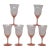 Early 20th Century Pink Stem Depression Glass Ribbed Glassware Wine Water Drink Goblets 4752b - 6pc For Sale