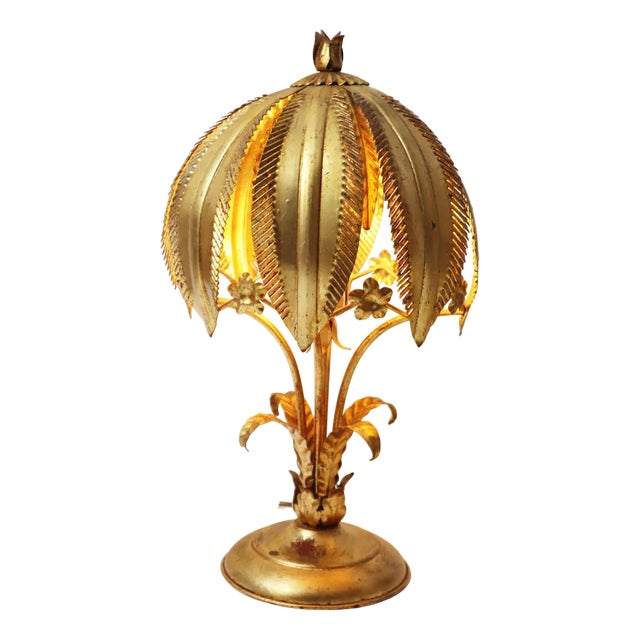 Palm Table Lamp attributed to Hans Kögl, 1970s For Sale