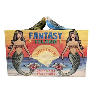 Fantasy Island Wooden Bag by Sarahs Bag For Sale