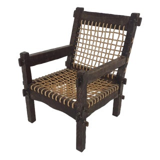 Oak and Rope Lounge Chair, the Netherlands, 1960s For Sale