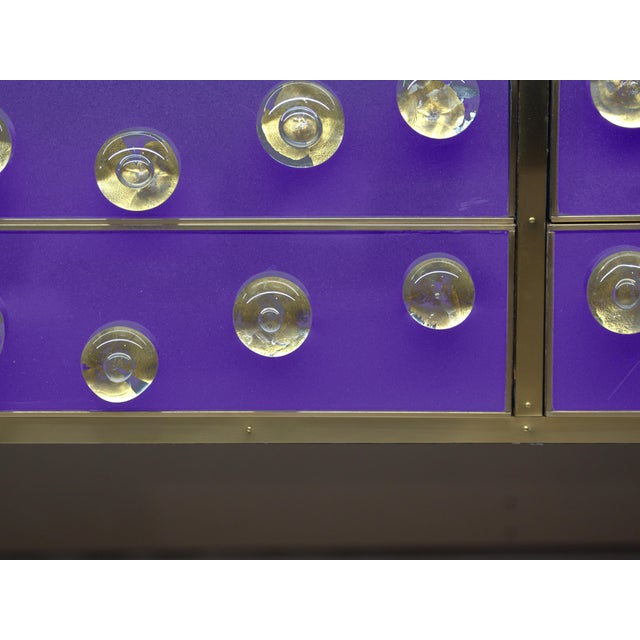 Purple Sideboard with Murano Glass from Justfurnituress SRL For Sale - Image 4 of 6