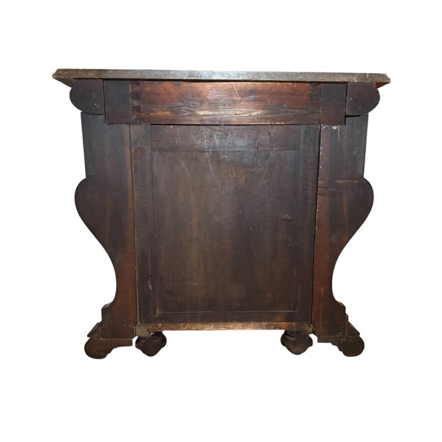 Fine German Renaissance Revival Walnut Console Table With Inlaid Marquetry and Provenance-Inscribed Rouge Marble TopCirca 1875–1890 For Sale - Image 14 of 18