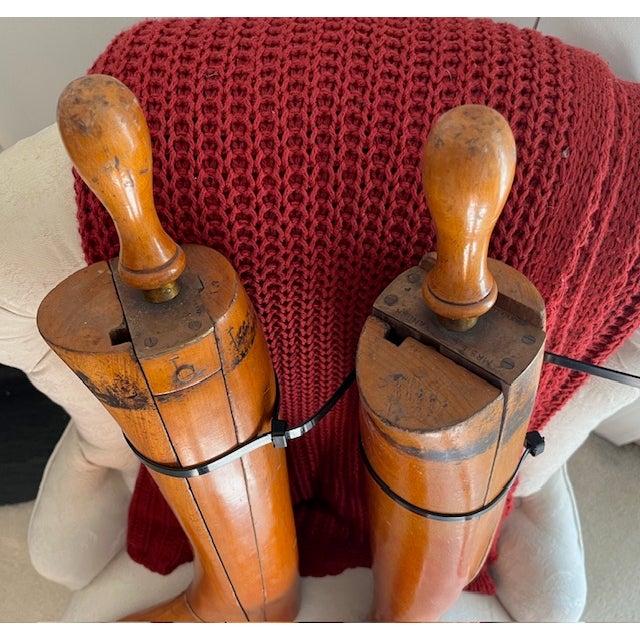 Vintage Wood English Riding Boot Trees Handmade Henry Maxwell, London For Sale In Philadelphia - Image 6 of 12