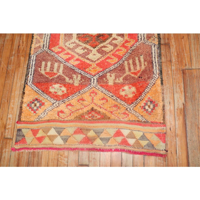 Vintage Zabihi Collection Funky Tribal Turkish Runner - 2'10" x 10'3" For Sale - Image 9 of 10