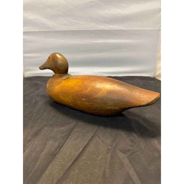 American Frank L. Beall 1986 Signed Wooden Mason Detroit Salesman Sample 15” Duck Decoy For Sale - Image 3 of 11
