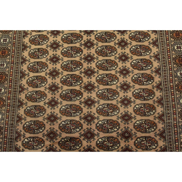 2020s Bokhara Rug 5’2” X 8’1” Beige Wool Tribal Hand-Knotted Oriental Carpet For Sale - Image 5 of 12