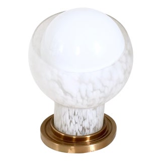 Vintage Italian Brass and Spheric Blown Glass Table Lamp from Mazzega, 1970s For Sale