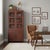 Vintage Brown Oriental Open Bars Doors Display Curio Cabinet Bookcase For Sale - Image 13 of 16