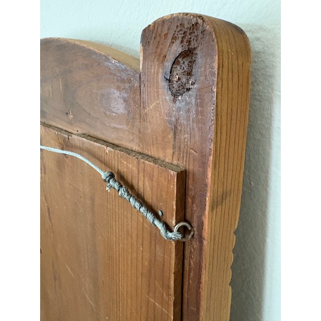 Vintage Danish Country Pine Mirror With Beveled Glass For Sale - Image 11 of 11