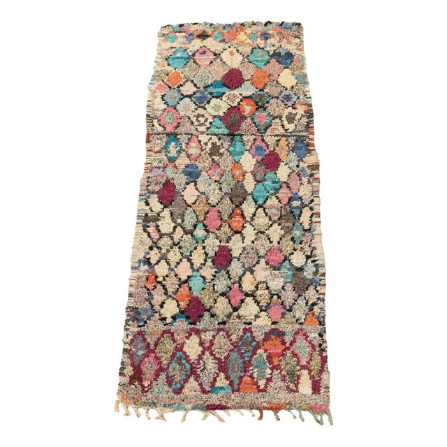 Vintage Boucherouite Berber Rug For Sale