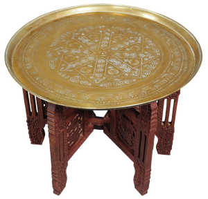 Orient Islamic Hammer Engraved Table Tray, 1940s