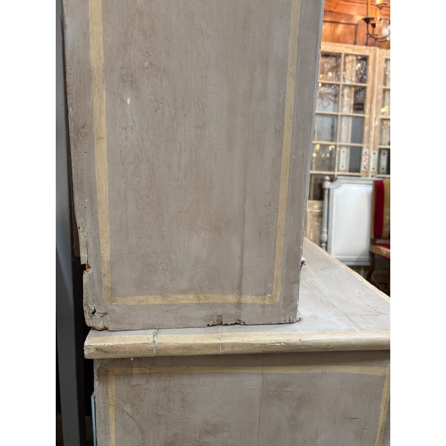 Wood Grand Period French Directoire Painted Bibliotheque/Bookcase For Sale - Image 7 of 12