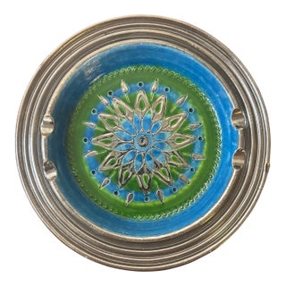 Vintage 1950s Italian Aldo Londi for Bitossi Ashtray - Rimini Blue Signed For Sale