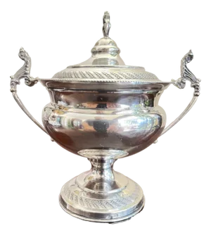 Empire Style Sugar Bowl in Silver, Italy, 1950s