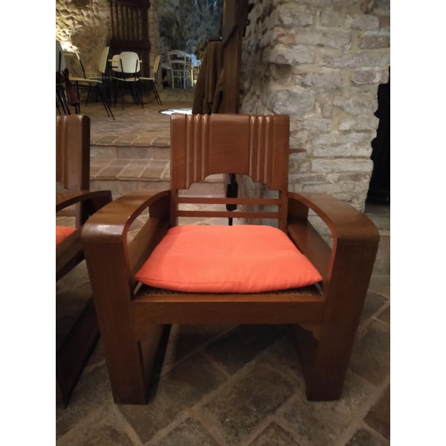 Chestnut & Vienna Straw Living Room Set, Set of 3 For Sale - Image 6 of 17