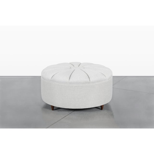 Mid-Century Modern Mid-Century Modern Round Sunburst Ottoman, 1960s For Sale - Image 3 of 13