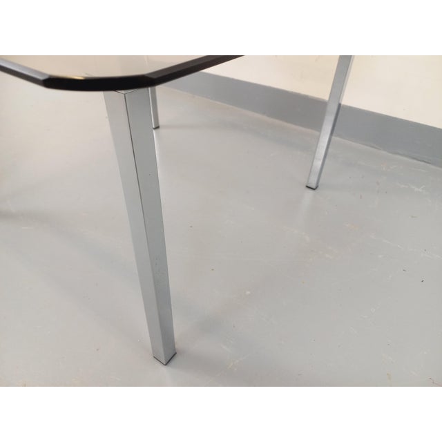 Vintage Square Coffee Table in Smoked Glass and Chrome Metal, 1970s For Sale - Image 8 of 17