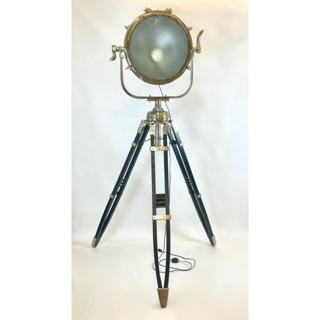 Large Vintage Tripod Aluminum Nickled Floor Lamp, 1980s For Sale - Image 18 of 18