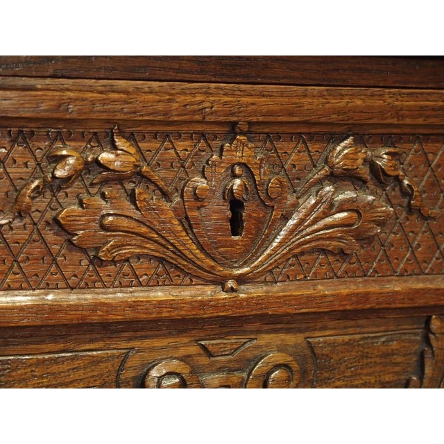 Antique French Louis XIV Style Gibier Table in Carved Oak, C. 1870 (With Earlier Elements) For Sale - Image 12 of 13