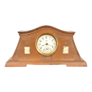 Benedict Studios Arts & Crafts Bronze Mantel Clock, Circa 1910