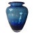 Vintage Large Blue Blown Glass Vase For Sale