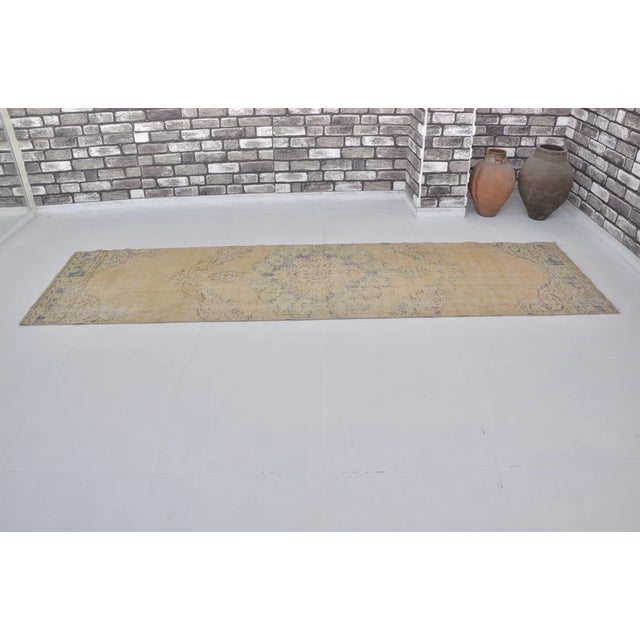 Tan Antique Turkish Hallway Runner in Soft Earth Tones For Sale - Image 8 of 10