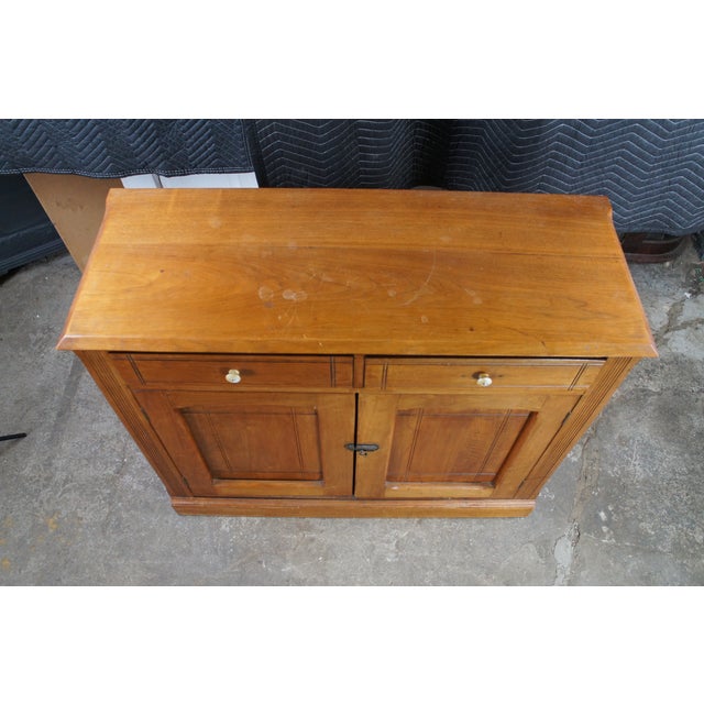 Antique Victorian Cherry Farmhouse Buffet Sideboard Console Cabinet Cupboard For Sale - Image 12 of 15