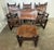 Brown Set of Six Spanish Revival Leather and Carved Wood Armchairs For Sale - Image 8 of 17